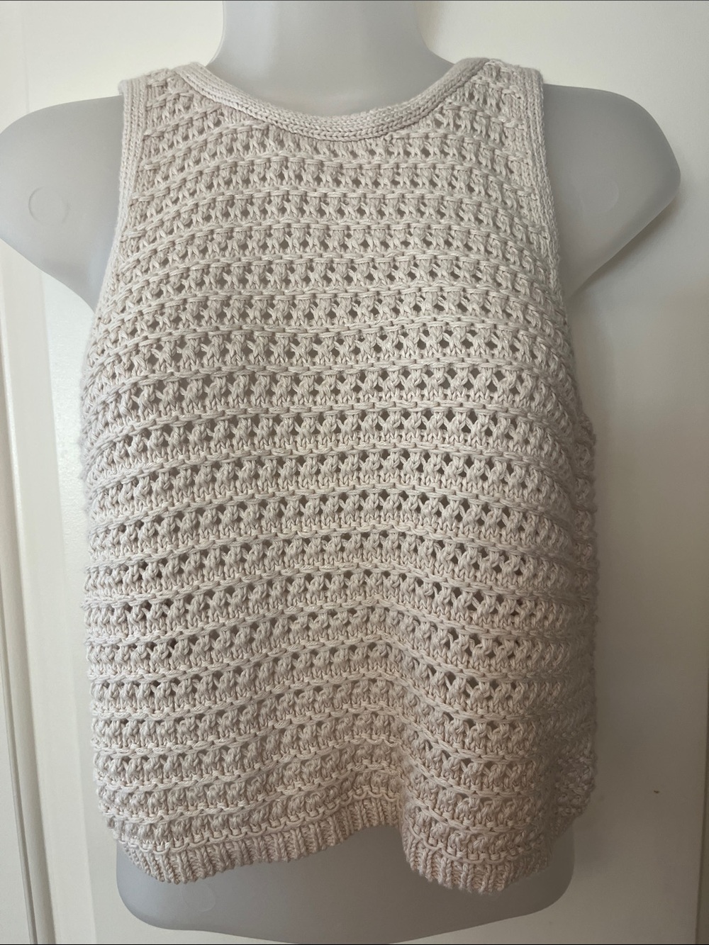 American Eagle Outfitters Crochet Tank Top in Cream